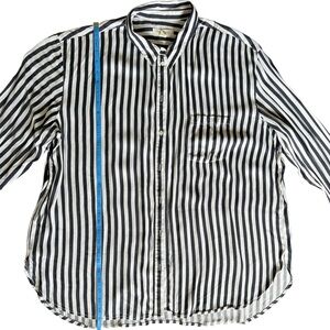 Treasure & Bond Navy and White Striped Shirt